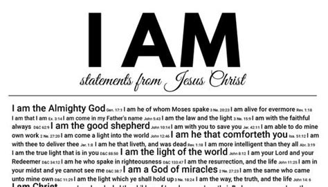 I Am Statements From Jesus Christ Instant Download Latter-day Saint ...