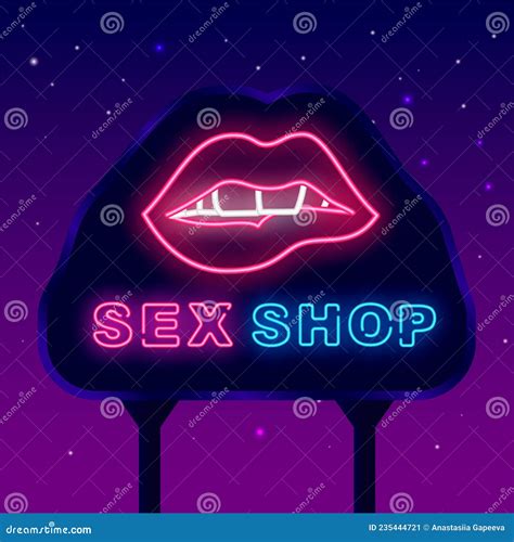 Sex Shop Neon Street Billboard Biting Woman Lips Night Bright Promotion Intimate Items Store