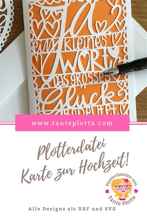 Plotterdatei Hochzeitskarte Svg Und Dxf F R Silhouette Cameo