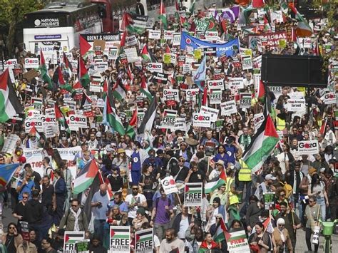 Tens Of Thousands Gather In London To Call For Gaza Ceasefire Jersey