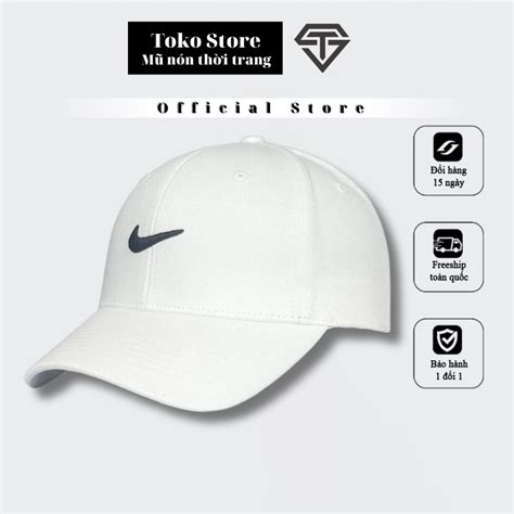 Nón kết Mũ lưỡi trai màu trắng thêu Logo Nike siêu HOT Full hộp Shopee Việt Nam