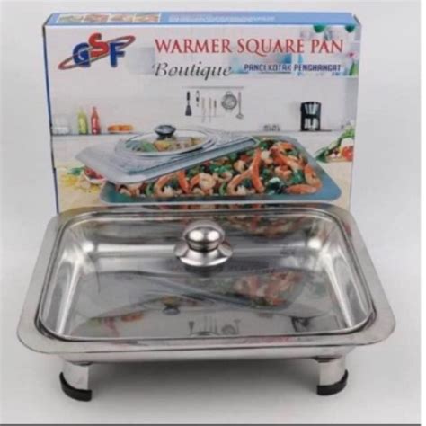 Jual Warmer Square Pan Panci Penghangat Wadah Prasmanan Stainless