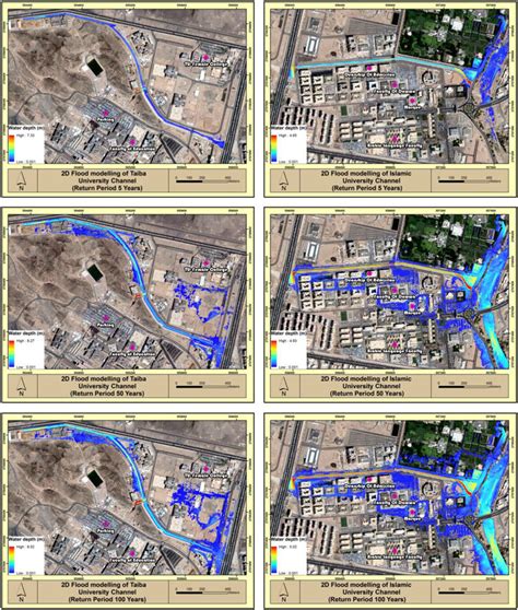 Results Of Flooding From A 2d Hec Ras Model Taibah Left Images And