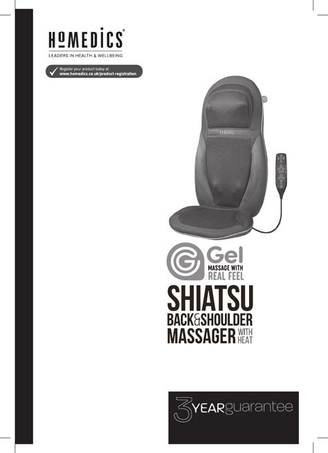 User Manual Homedics Gel Shiatsu Sgm 1600h Eux English 20 Pages