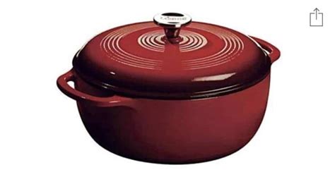 Lodge 6 Quart Enameled Cast Iron Dutch Oven Classic Red Enamel Dutch Oven Island Spice Red