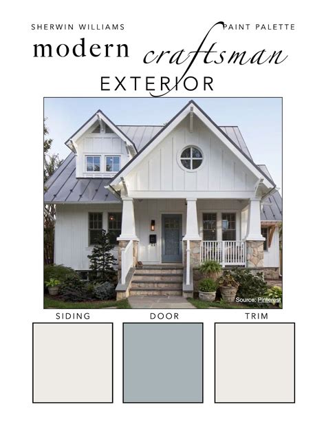 Modern CRAFTSMAN EXTERIOR Paint Color Palette: Siding, Trim, Doors ...