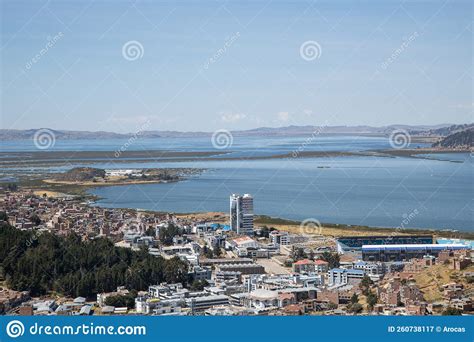 Puno in Titicaca lake stock image. Image of view, mountain - 260738117