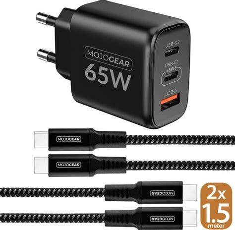 Mojogear Charge W Snelladen Set Oplader Met X Usb C Naar Usb C