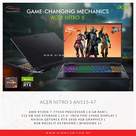 Acer Nitro5 Ryzen 7 7735h 8/512/RTX 3050 4GB/ 15.6"