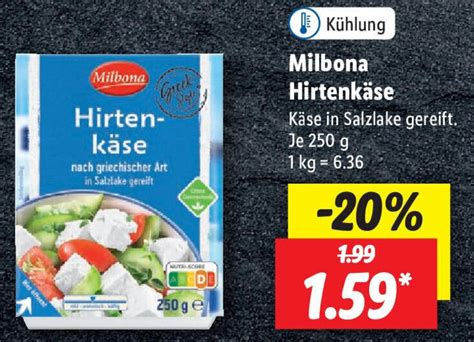 Milbona Hirtenk Se G Angebot Bei Lidl