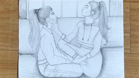 How To Draw Best Friends For Beginners Pencil Sketch Of Two Best