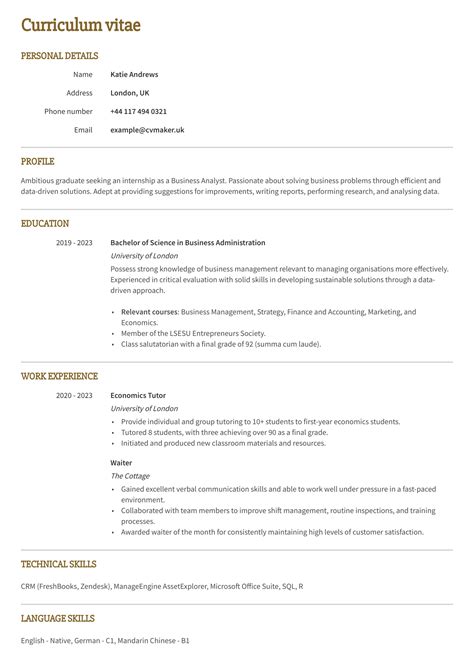 10 Tips CV Examples For Writing A CV With No Experience