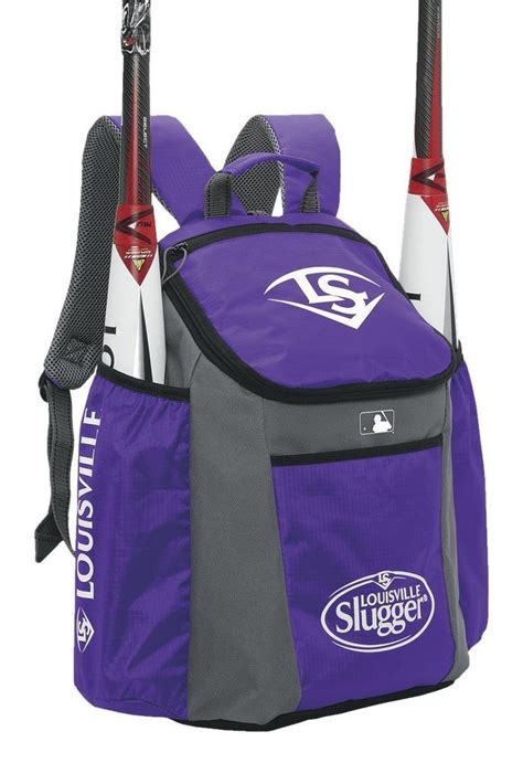 Purple Louisville Slugger Backpack Equipment Bag 2 Bat Sleeves Youth