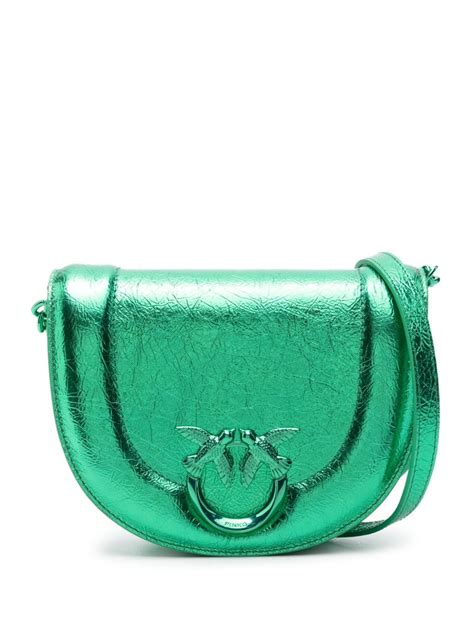 Pinko Mini Click Round Love Crossbody Bag Green Farfetch