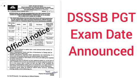 Dsssb Pgt Exam Date 2022 Dsssb Pgt Urdu Exam Date Announced 2022