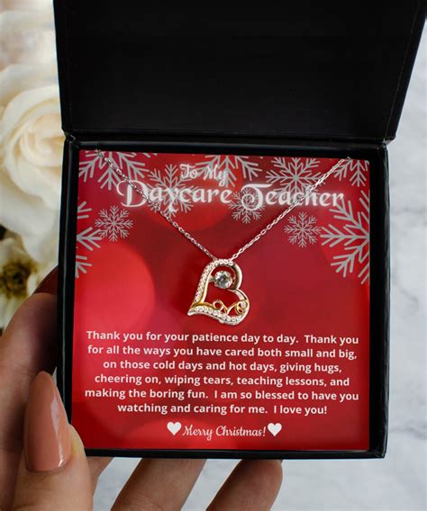 Daycare Teacher Gifts Gift for Daycare Teacher Merry Christmas Gift Teacher Christmas Gift Heart ...