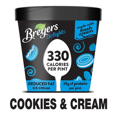 Breyers Delights Cookies And Cream Reduced Fat Ice Cream 16 Oz Brickseek