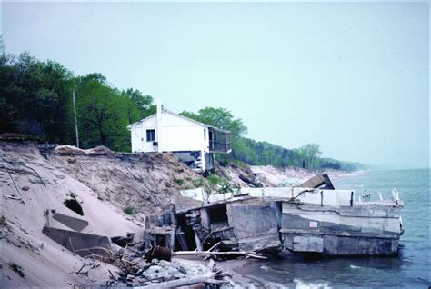 Shoreline Erosion House In Shambles Ogden Dunes Indiana Photo