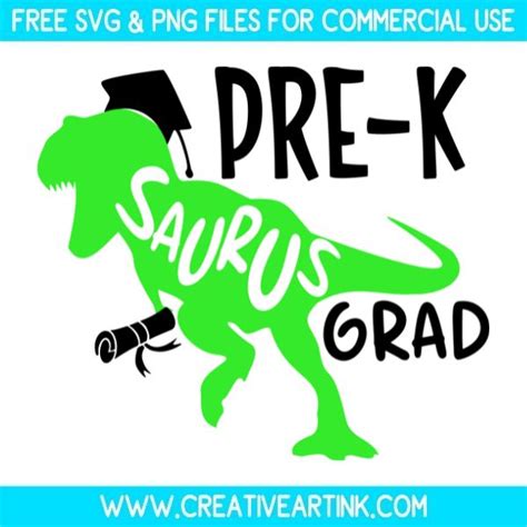 Pre-K Saurus Graduation SVG & PNG Free Download – CreativeArtInk