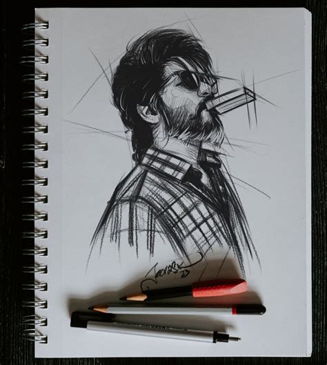 Artstation Leo Thalapathy Vijay Pencil Sketch 2023 Leo Leofilm