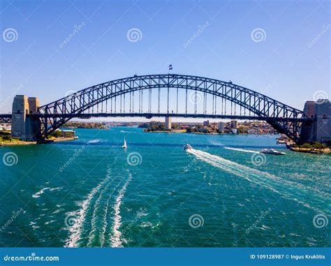 Aerial View of Sydney Harbour Bridge with Boats Editorial Photography ...