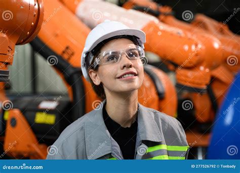 Maintenance Engineer Worker Working With Robotic Machine Automation