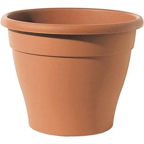 Ico Conico Minerva Pot De Fleurs Rond En Plastique Terracotta