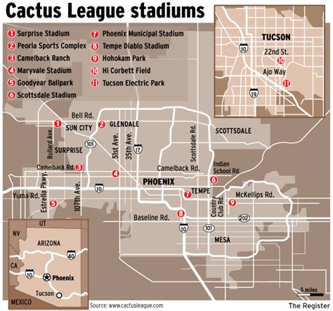 Cactus League Spring Training Sites Map / Mlb spring training cactus ...