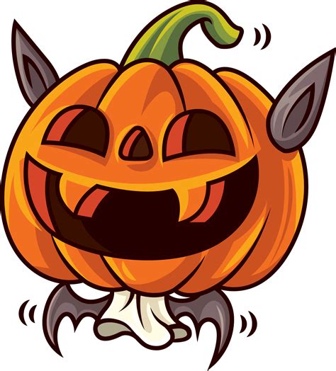 Happy halloween with cartoon cute funny pumpkin wearing bat costume 13473529 PNG