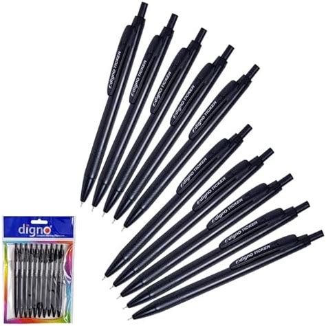 DIGNO Ticker Retractable Ballpoint Pens BLACK Fine Point 0 7 Mm