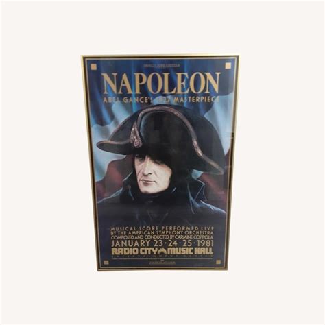 Rare Napoleon Movie Poster Framed W/Ticket - AptDeco