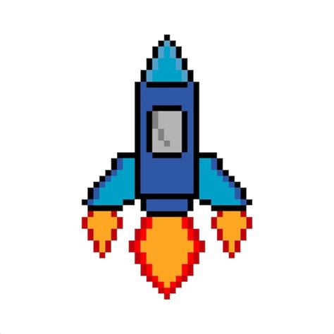 Premium Vector Rocket Launch With Pixel Art Vector Illustration