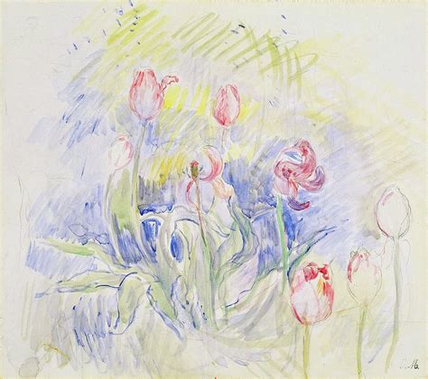 berthe morisot flowers  watercolor painting