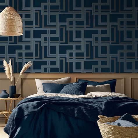 Entwine By Graham Brown Navy Wallpaper Wallpaper Direct