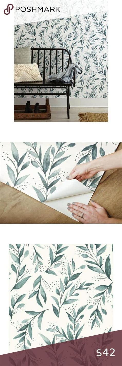 Magnolia Home by Joanna Gaines Olive Branch Teal Peel & Stick Wallpaper ...