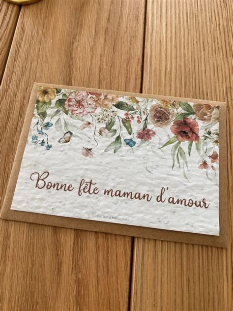 Carte Planter Bonne F Te Maman Fleurs Petits Papiers Etc