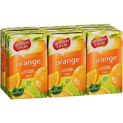 Golden Circle Orange Burst Juice Fruit Drink Pack Of 6 X 250ml Juice