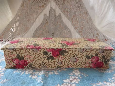 Ancienne Boite A Couture En Carton Et Tissu Decor Art Deco Eur