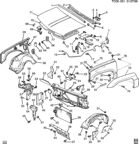 K Pickup Wd Carryover Model Sheet Metal Front End Chevrolet