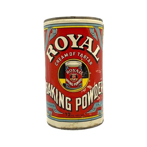 1960s Royal Baking Soda Cream Of Tartar Advertising Label Tin 12 Oz