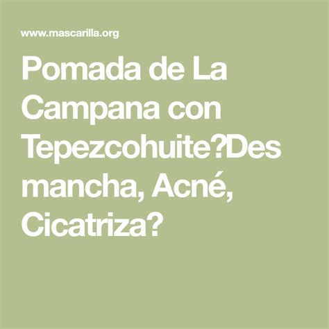 Lista 90 Foto Pomada De La Campaña Con Tepezcohuite El último