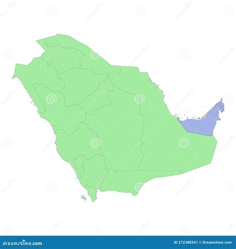 Politische Karte Von Saudi Arabien Und Vereinigte Araber Emirate Mit