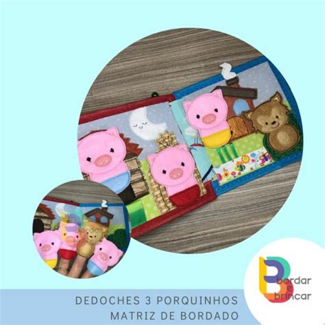 Tr S Porquinhos Atividade Para Livro Sensorial Na Bordadeira Shop