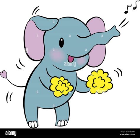 Pegatina Emocional Con Lindo Elefant Estilo Kawaii Caricatura Emoji