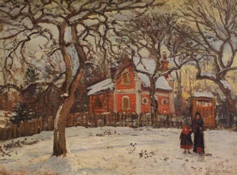 Chestnut Trees at Louveciennes in Winter by Camille Pissarro Oil ...