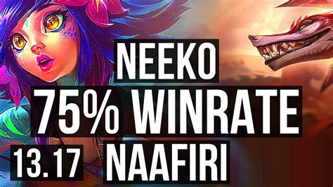 NEEKO Vs NAAFIRI MID 75 Winrate 5 0 3 Rank 7 Neeko JP