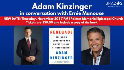 Adam Kinzinger Event Book-Ticket Bundle | BRAZOS BOOKSTORE