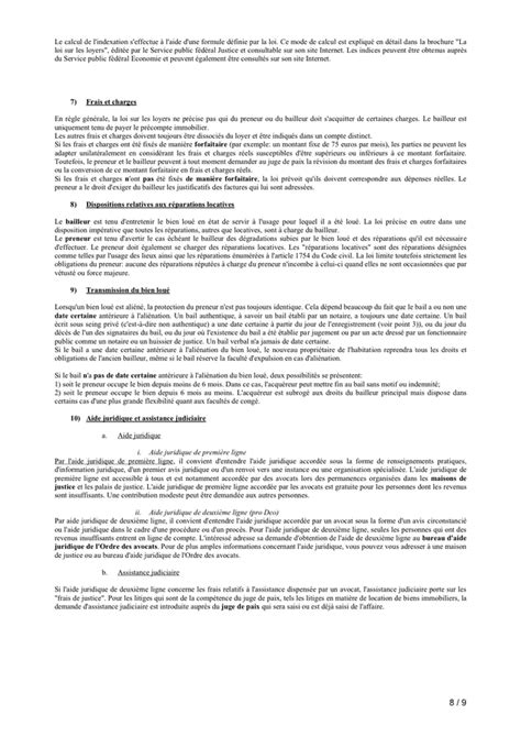 Contrat De Bail De Residence Principale Belgique DOC PDF Page 8