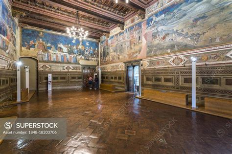 The Sala Della Pace With The Fresco Cycle Of The Good Government And