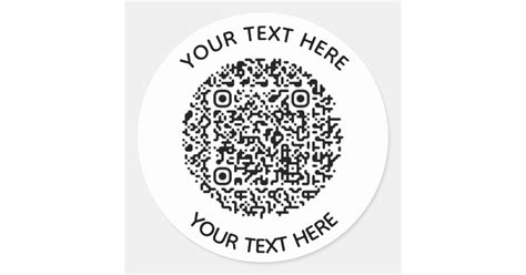 Add your own round QR Code text Scan Minimal Classic Round Sticker | Zazzle